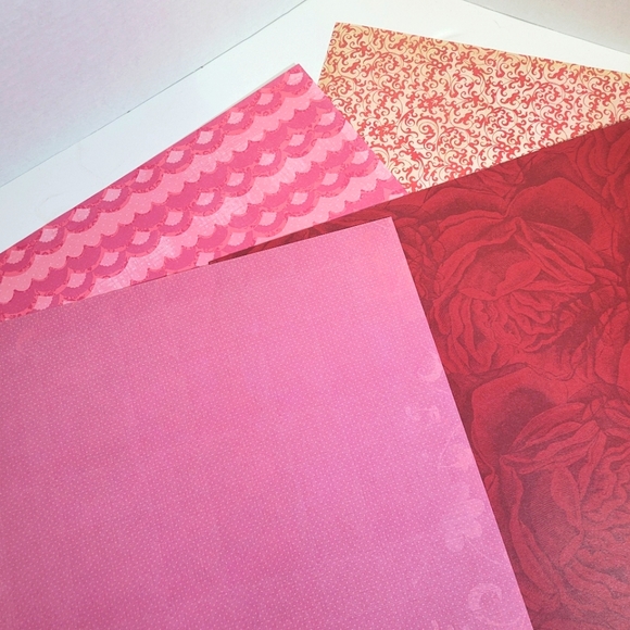 Pink and Red Scrapbook Paper Bundle - Picture 4 of 7